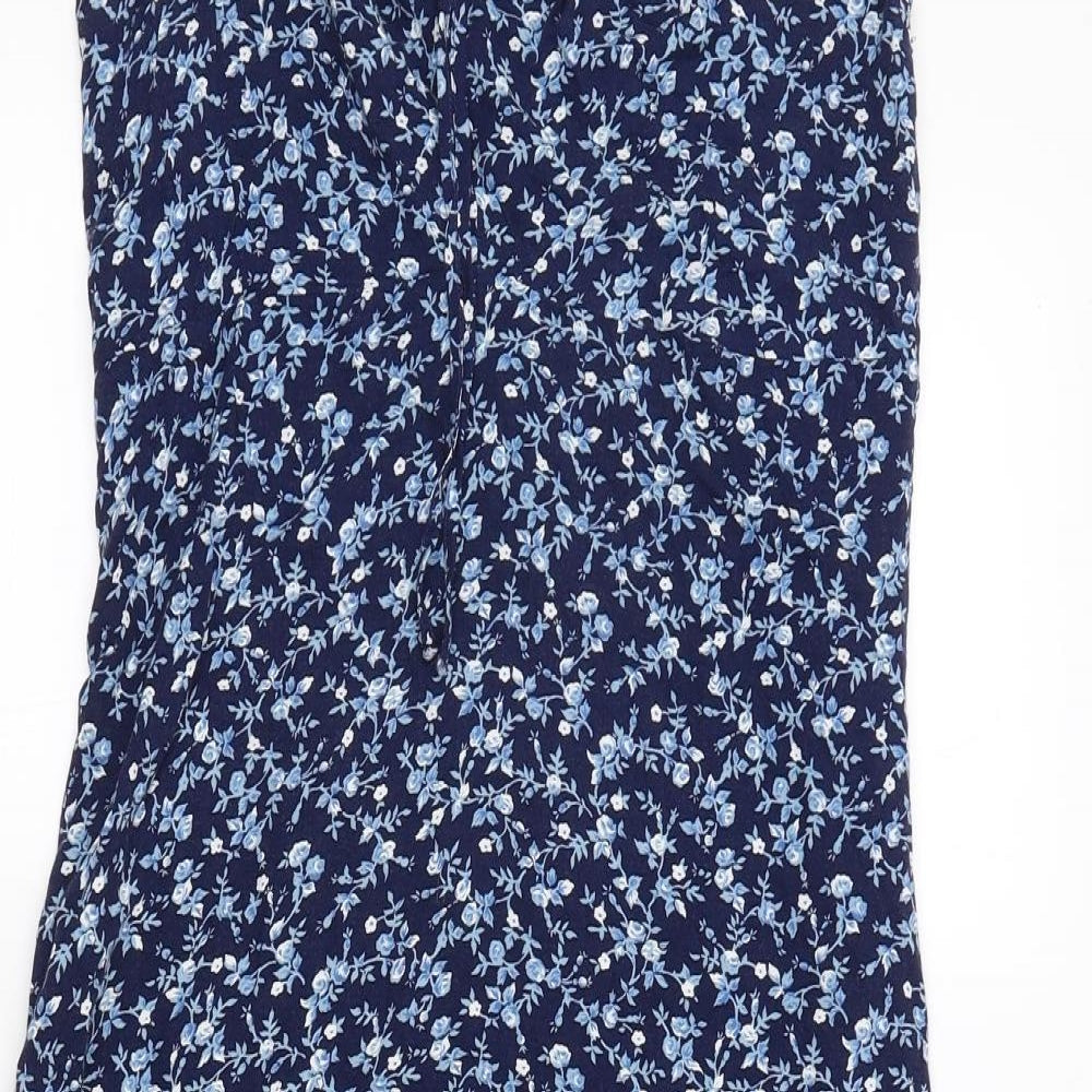 Anna Morelle Womens Blue Floral  A-Line  Size 14