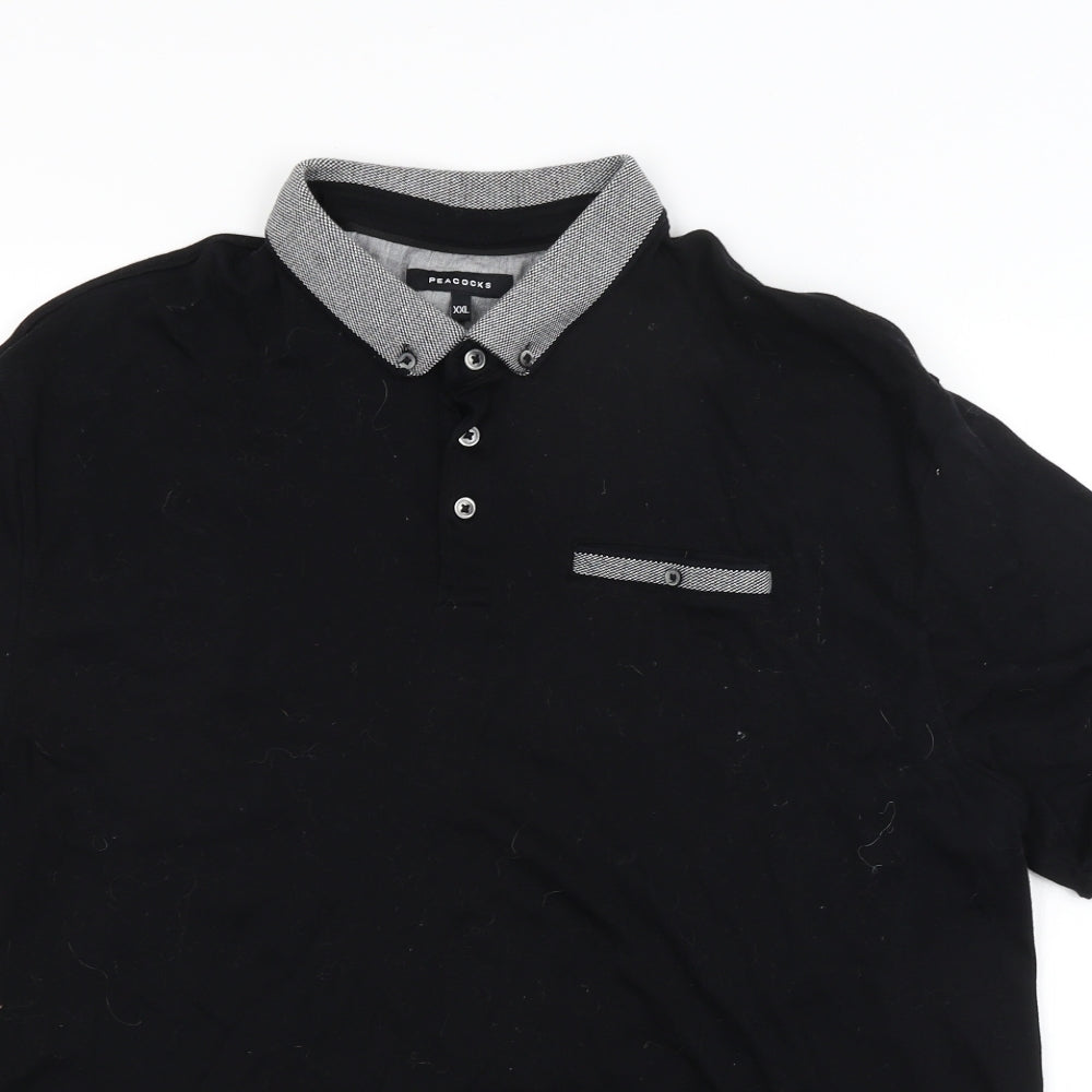 Peacocks Mens Black    T-Shirt Size 2XL