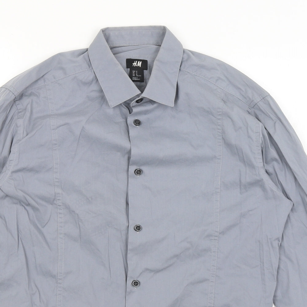 H&M Mens Grey    Dress Shirt Size M