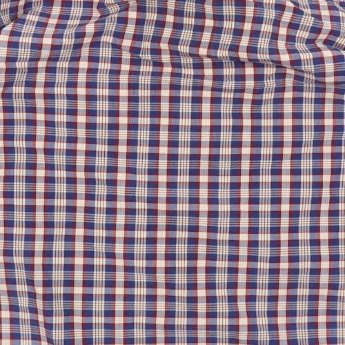 Celio Mens Blue Plaid   Button-Up Size XL