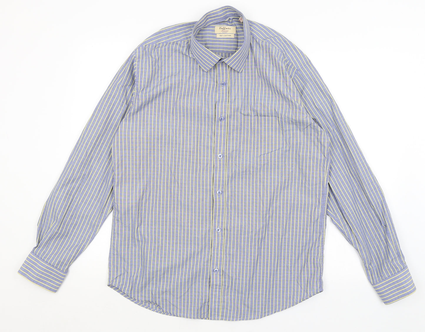 Hallner Mens Blue Striped   Dress Shirt Size 16.5