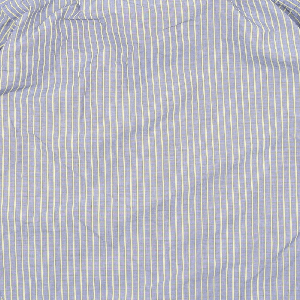Hallner Mens Blue Striped   Dress Shirt Size 16.5