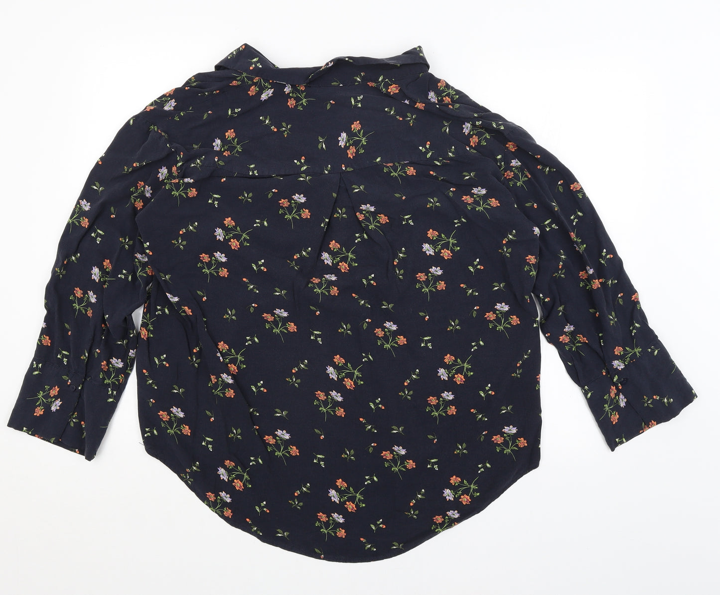 H&M Womens Blue Floral  Basic Blouse Size S