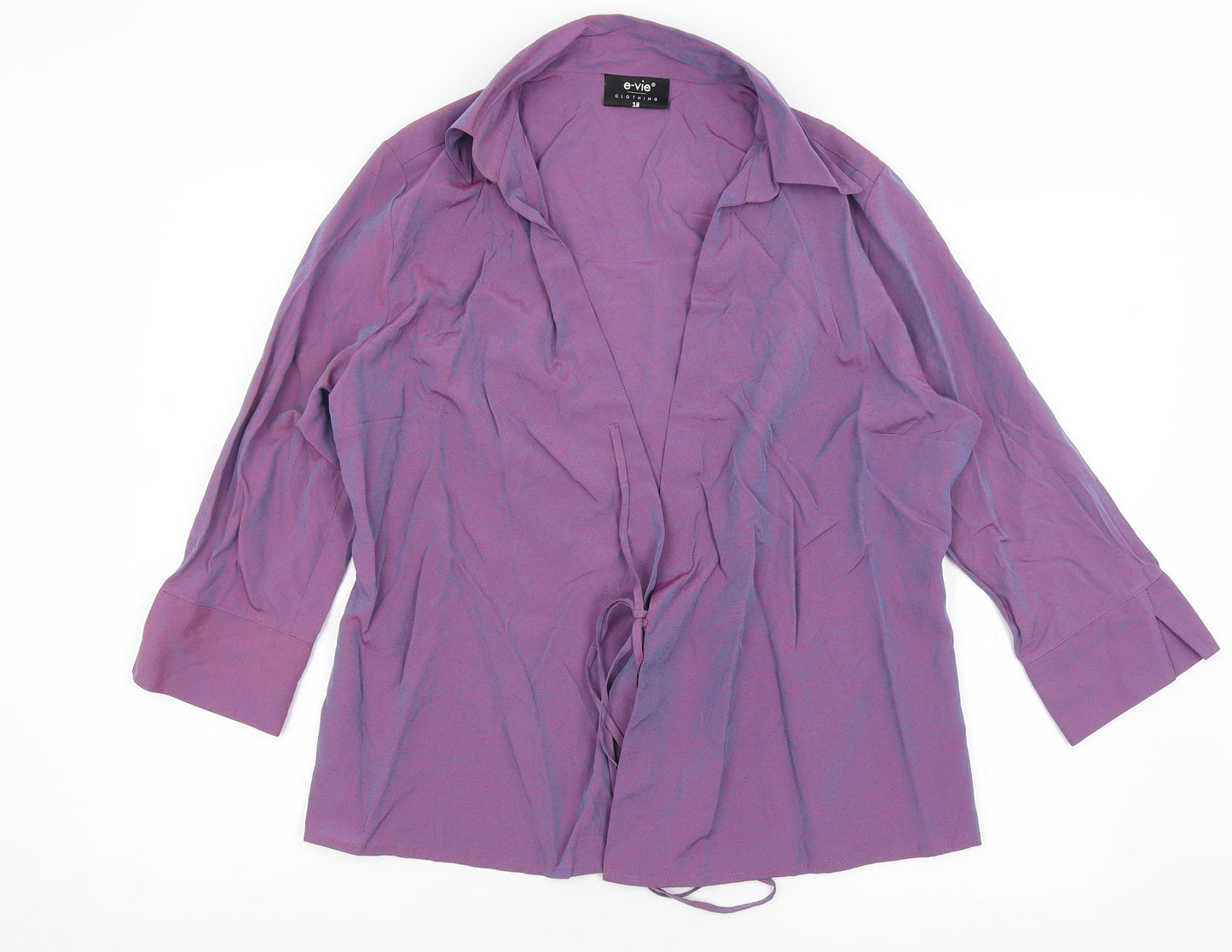 E-vie Womens Purple   Wrap Blouse Size 18