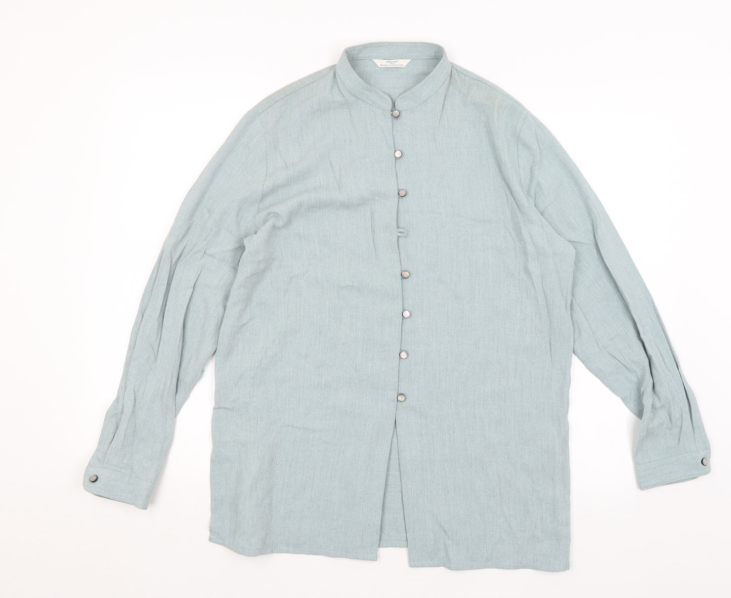 M&S Womens Blue   Basic Button-Up Size 14