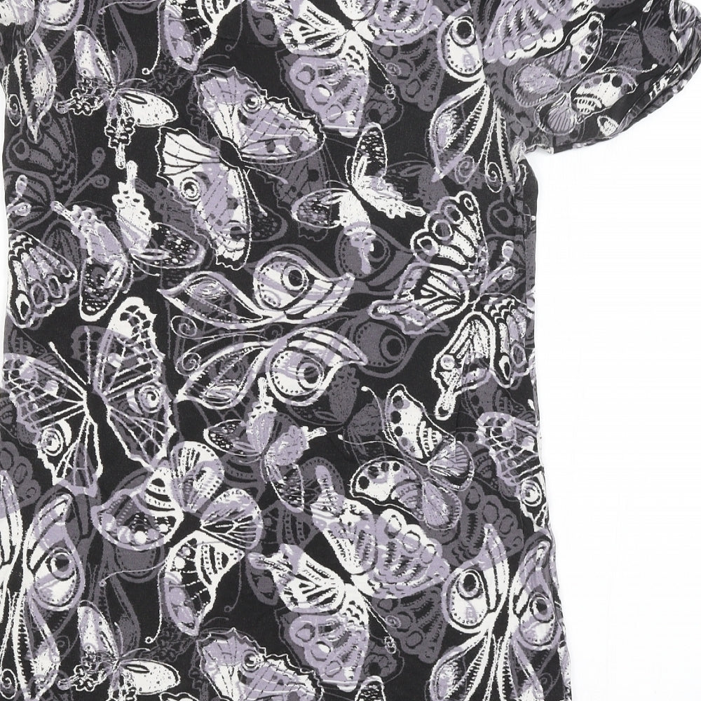 NEXT Womens Black   Basic T-Shirt Size 16  - Butterflies