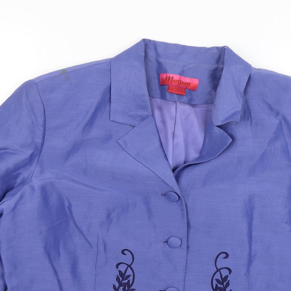 Monsoon Womens Blue   Jacket Blazer Size 16