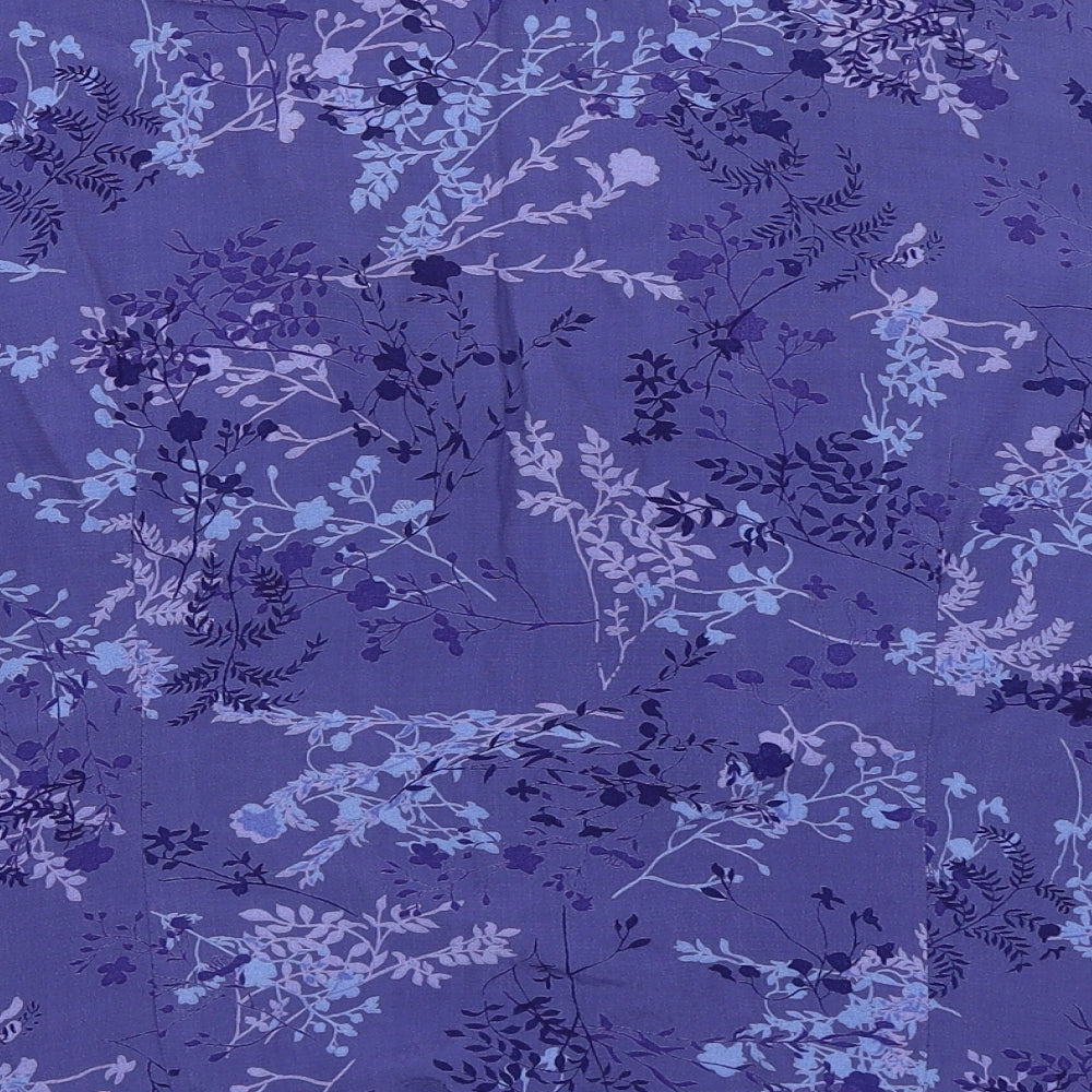 Monsoon Womens Purple Floral  Basic Button-Up Size 16