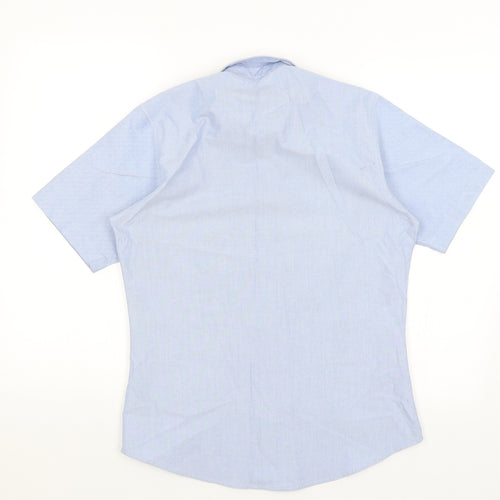 Henbury Mens Blue    Button-Up Size M