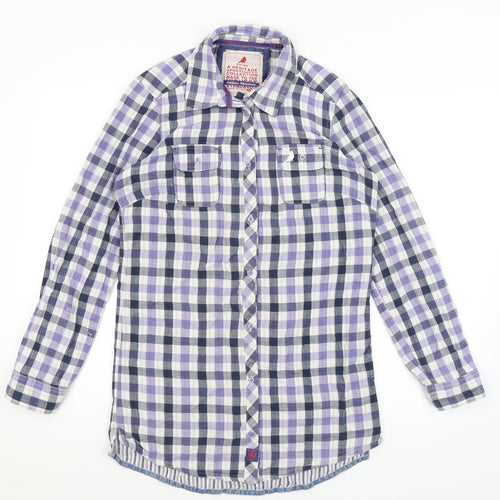 NEXT Womens Purple Check  Basic Button-Up Size 12