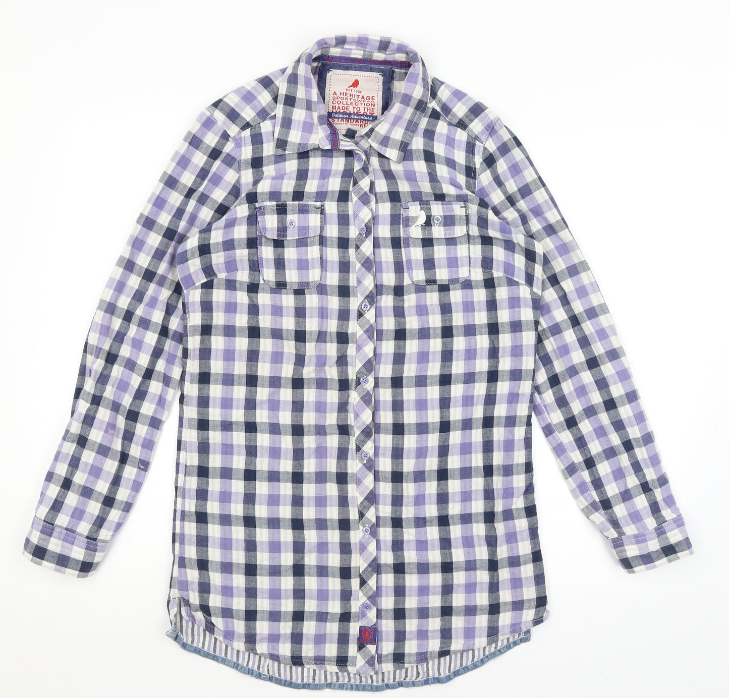NEXT Womens Purple Check  Basic Button-Up Size 12