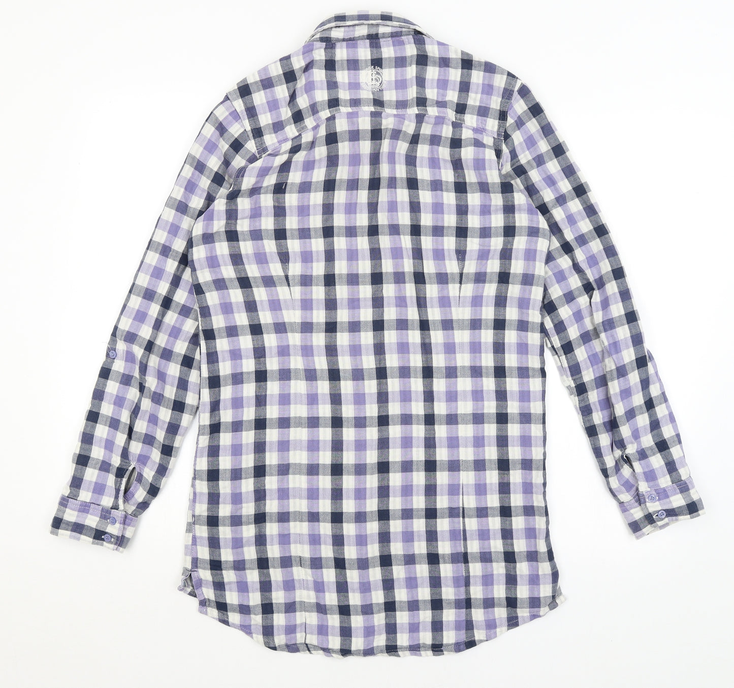 NEXT Womens Purple Check  Basic Button-Up Size 12