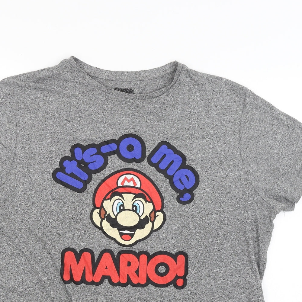 Primark Mens Grey    T-Shirt Size 2XL  - Super Mario