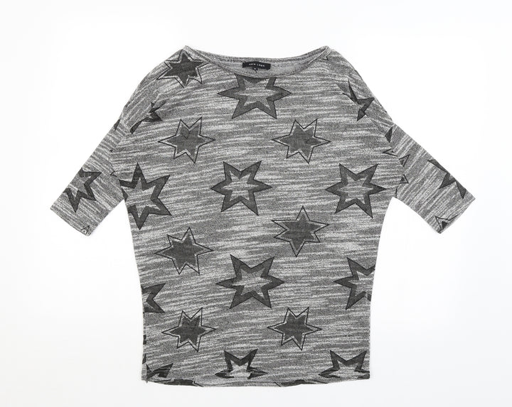New Look Womens Green Basic T-Shirt Size S - Stars