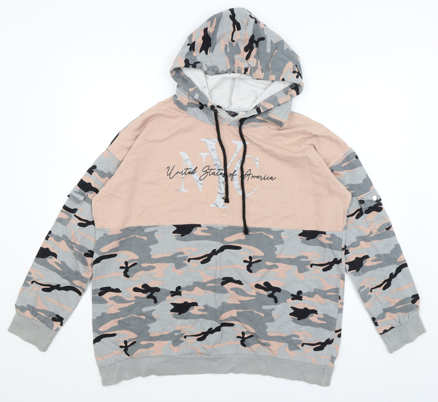 Select Womens Green Camouflage  Pullover Hoodie Size 18  - NYC