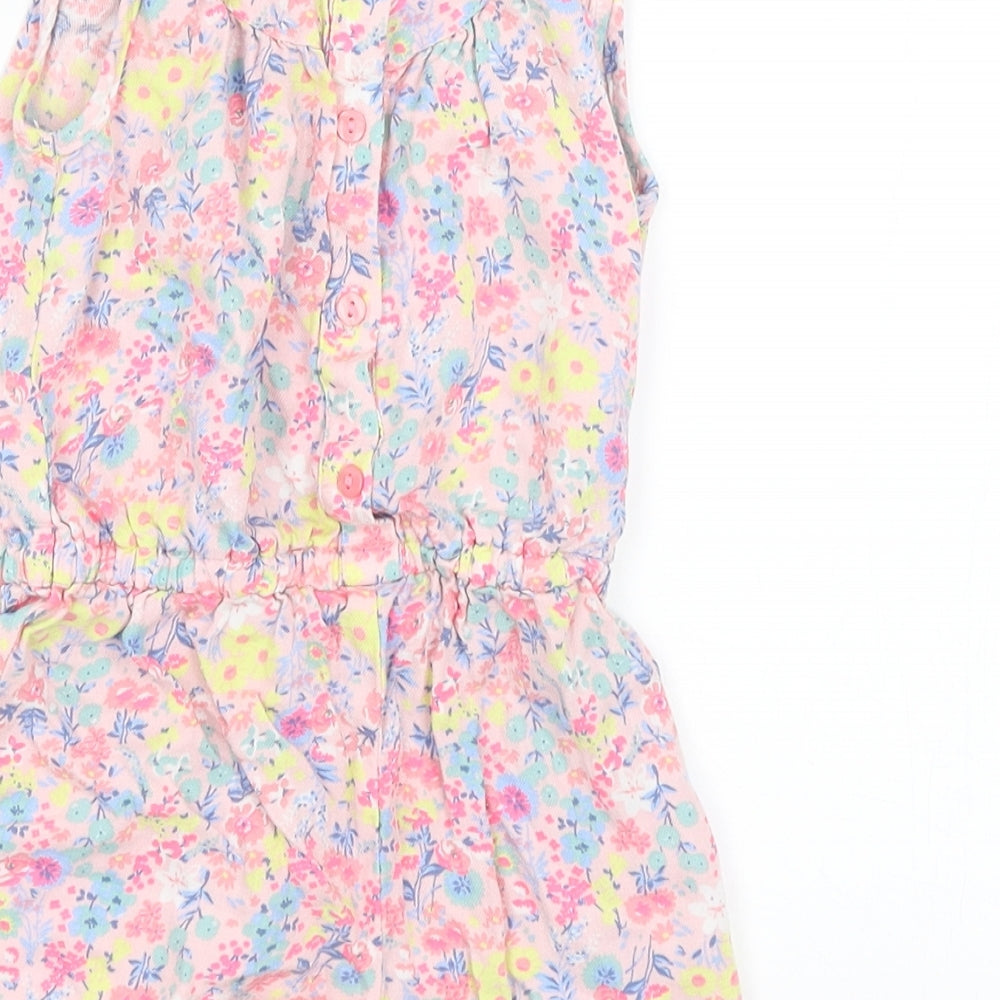 Matalan Girls Pink Floral  Romper One-Piece Size 3-4 Years