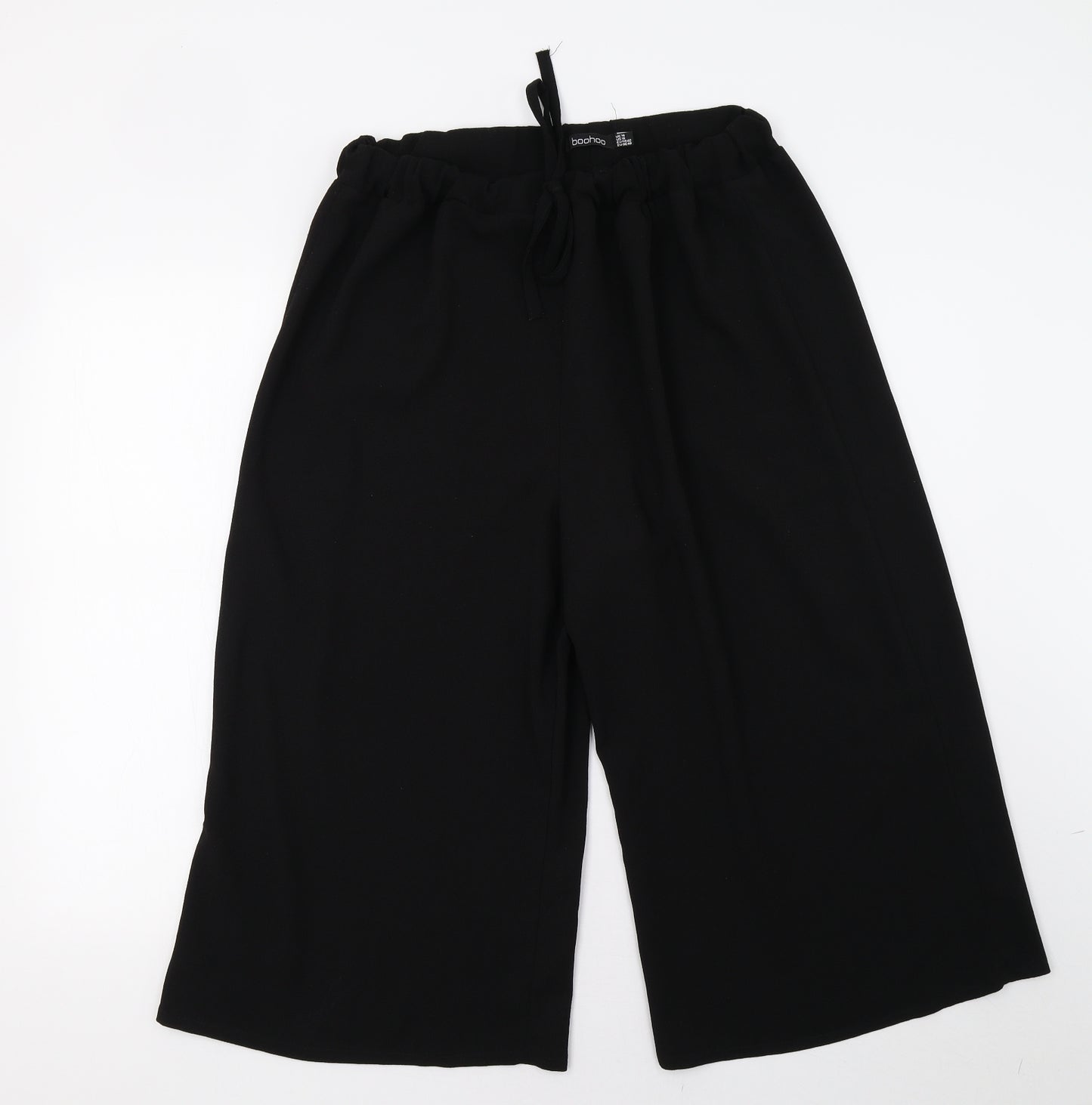 Boohoo Womens Black   Paperbag Shorts Size 14