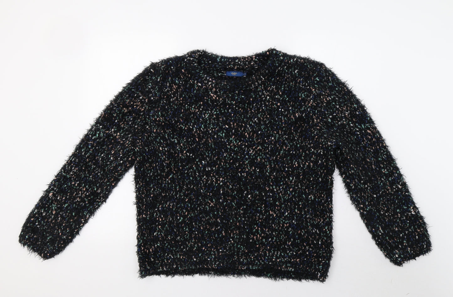 Cotton Traders Womens Black  Knit Pullover Sweatshirt Size 16