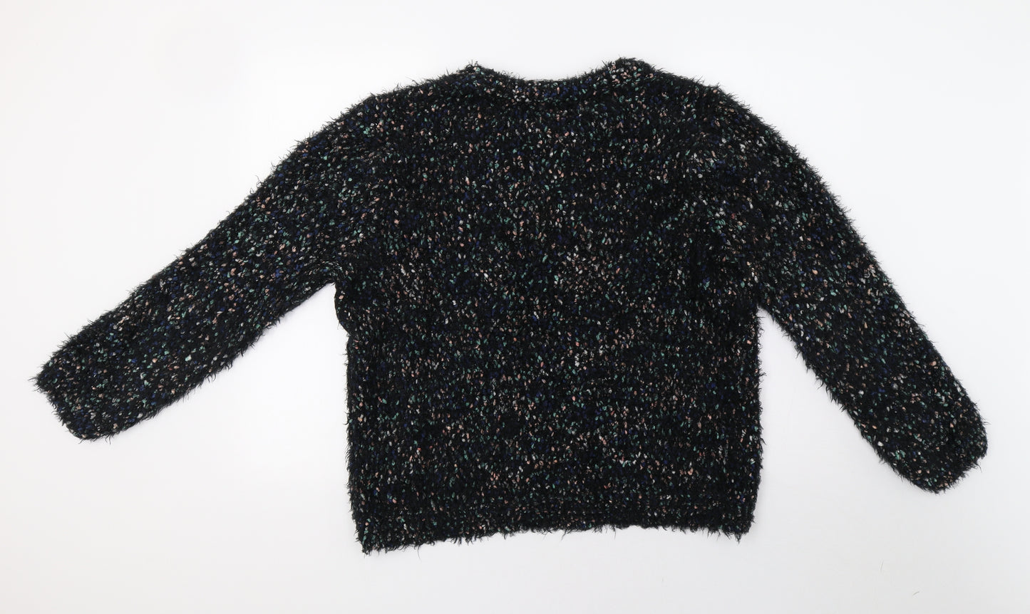 Cotton Traders Womens Black  Knit Pullover Sweatshirt Size 16