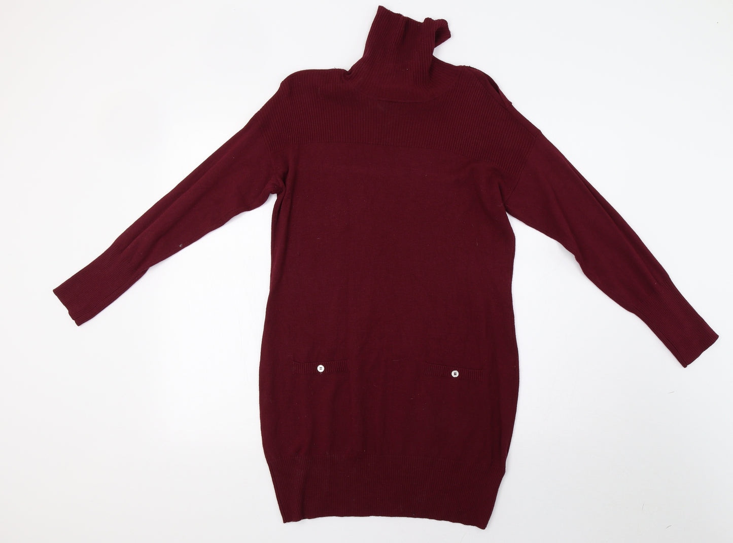 Wallis Womens Red  Knit Jumper Dress  Size 12