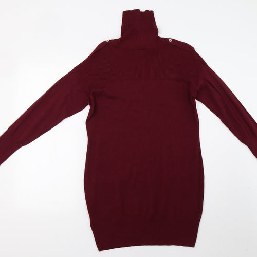 Wallis Womens Red  Knit Jumper Dress  Size 12