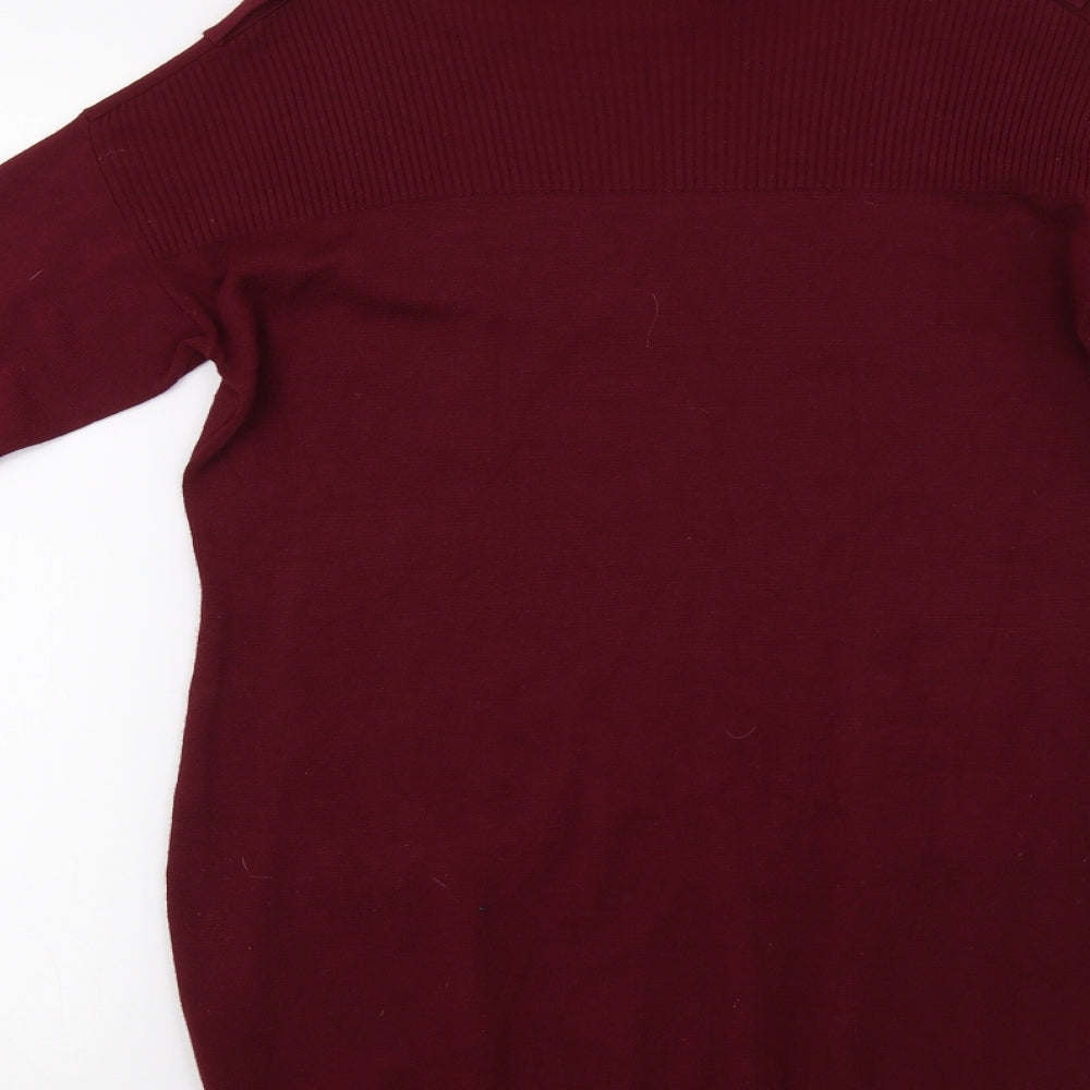 Wallis Womens Red  Knit Jumper Dress  Size 12