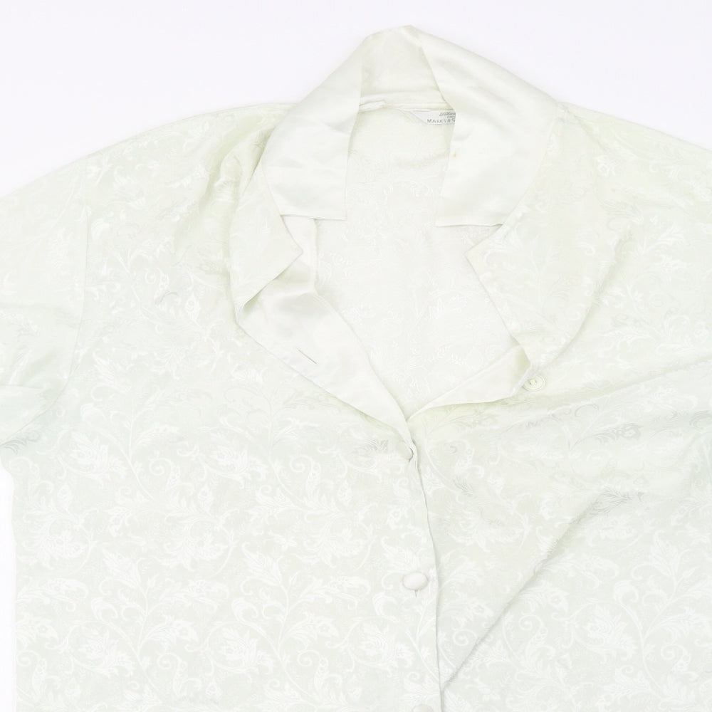 Marks and Spencer Womens Green    Pyjama Top Size 14