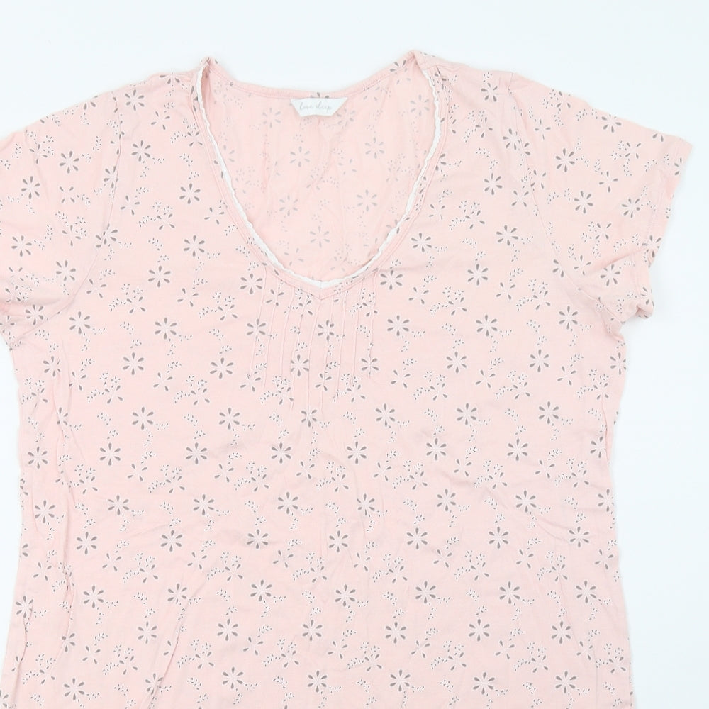 marks and Womens Pink Polka Dot   Pyjama Top Size 14