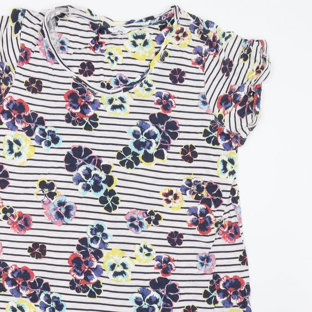 Marks and Spencer Womens White Striped   Pyjama Top Size 14