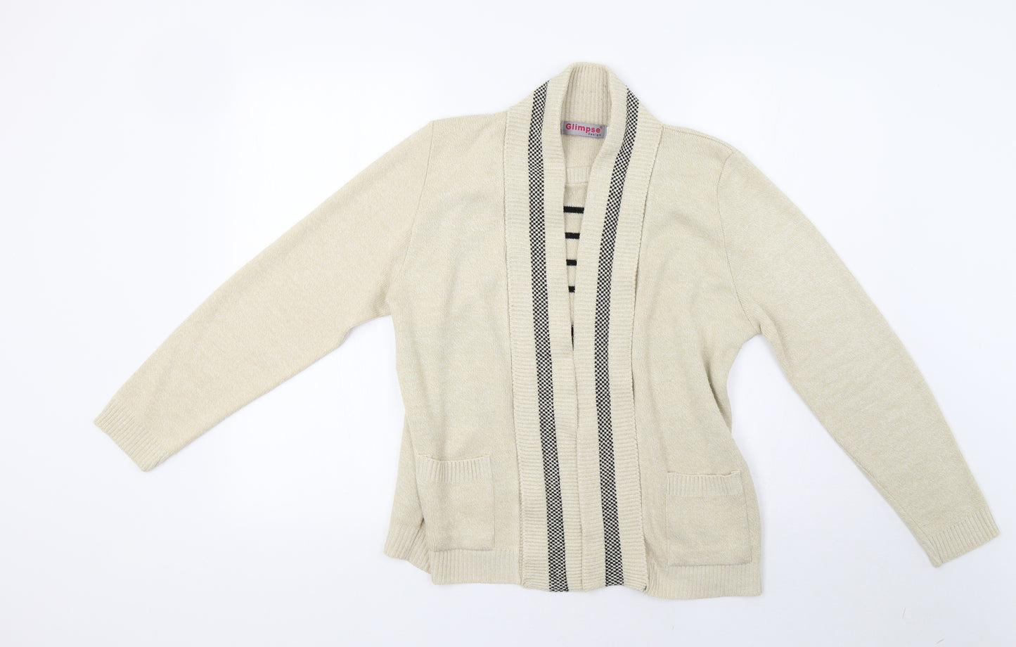 Glimpse Design Womens Beige  Knit Pullover Sweatshirt Size L