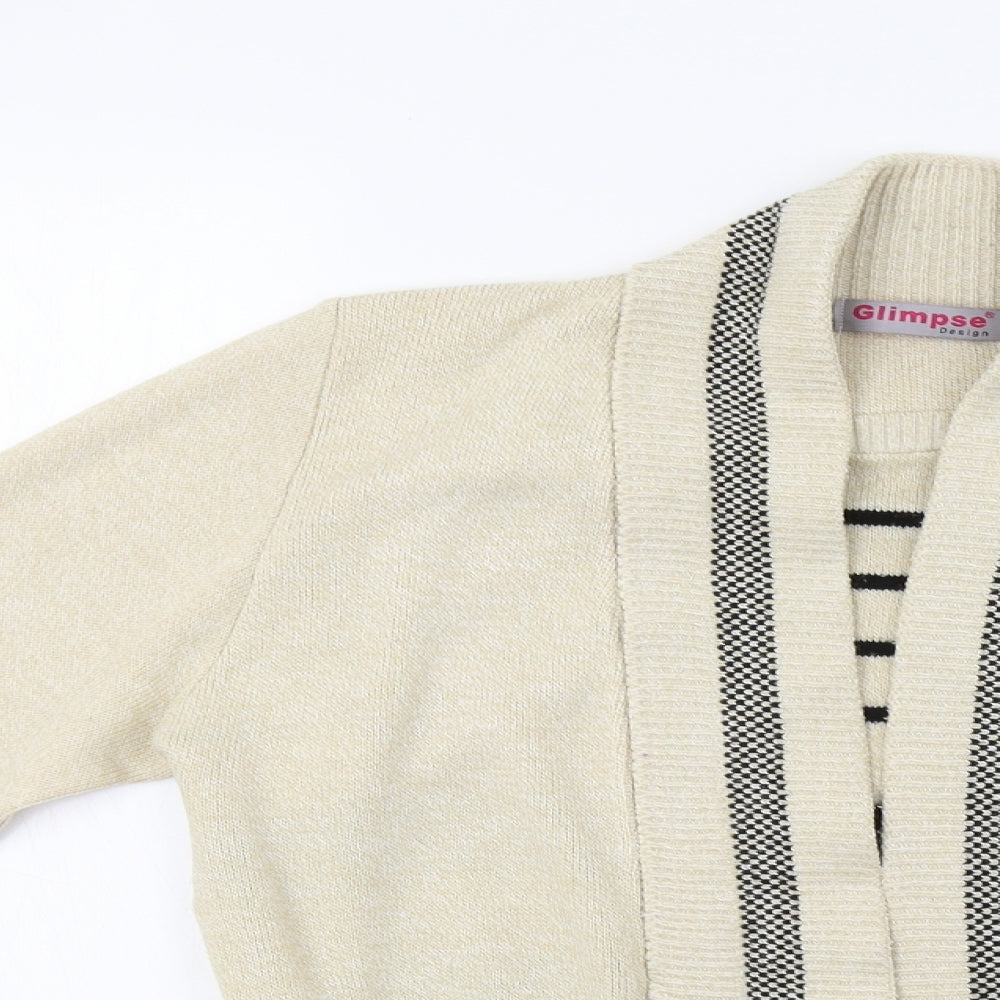 Glimpse Design Womens Beige  Knit Pullover Sweatshirt Size L