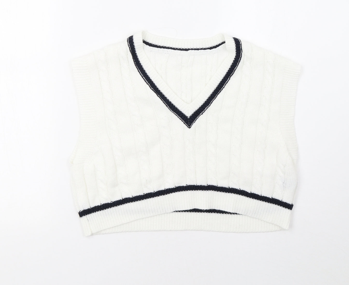 SheIn Womens White   Pullover Sweatshirt Size S  - cropped