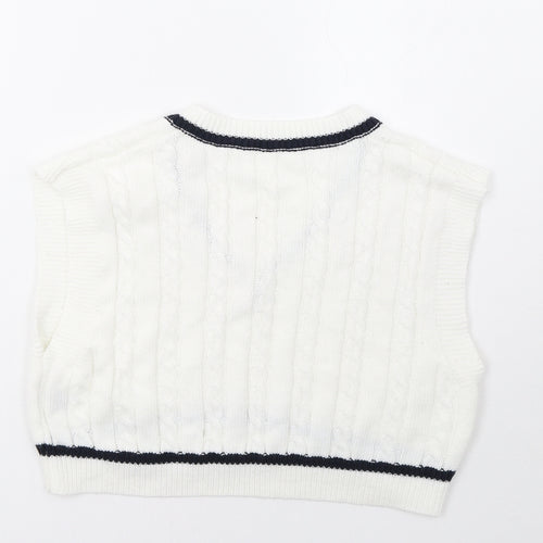 SheIn Womens White   Pullover Sweatshirt Size S  - cropped