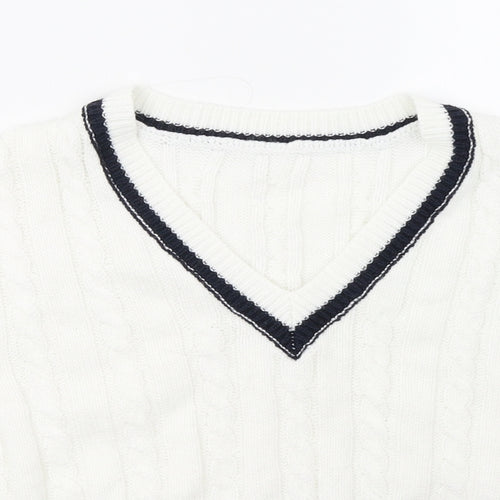 SheIn Womens White   Pullover Sweatshirt Size S  - cropped
