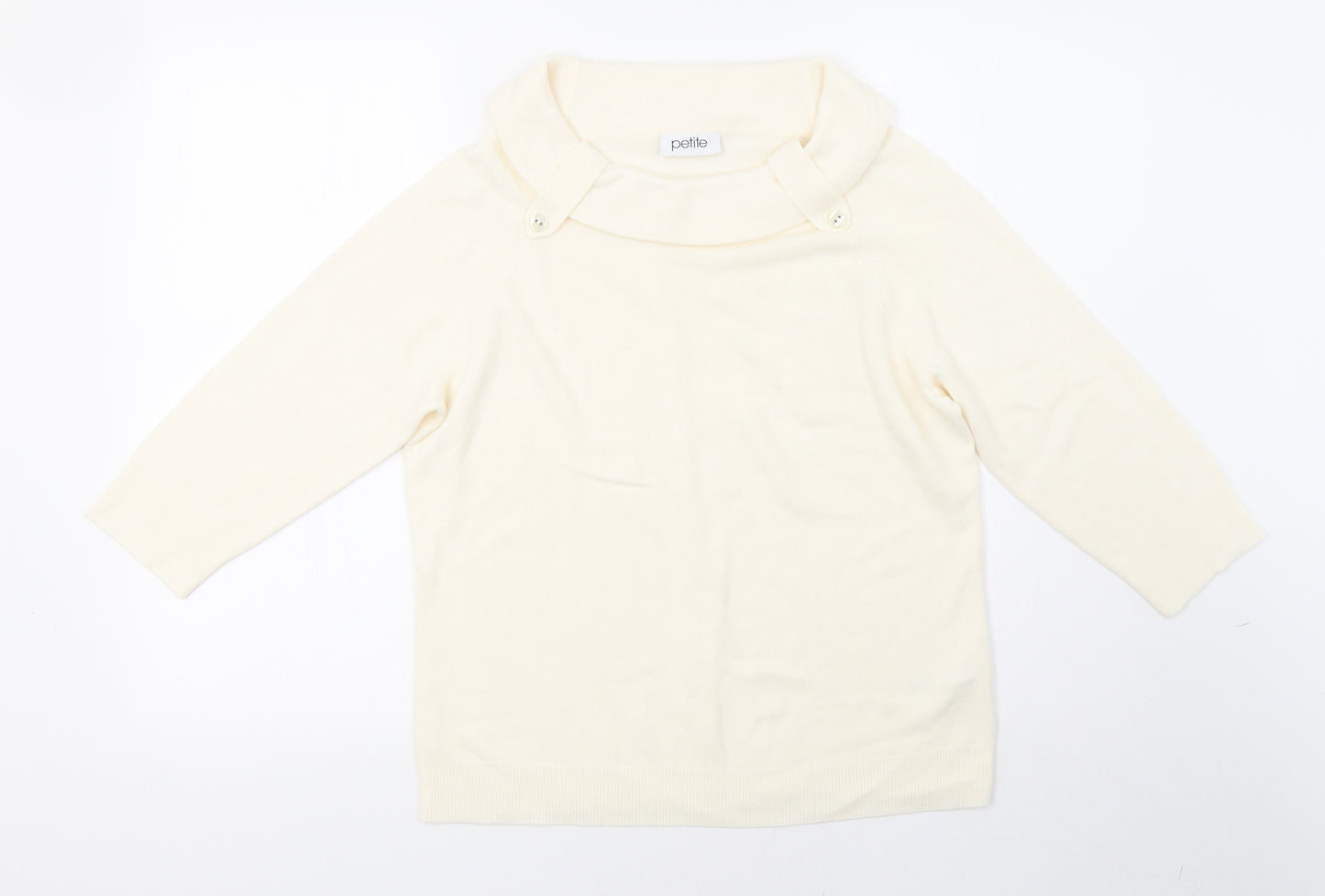 BHS Womens White  Knit Pullover Sweatshirt Size 14