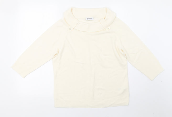 BHS Womens White  Knit Pullover Sweatshirt Size 14