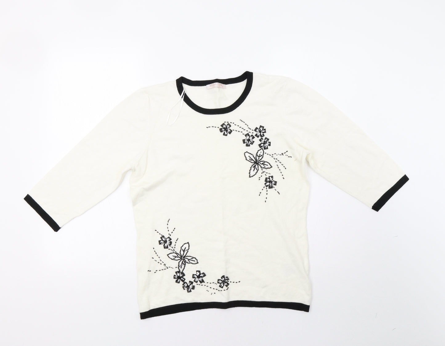 anna rose Womens White   Pullover Sweatshirt Size M