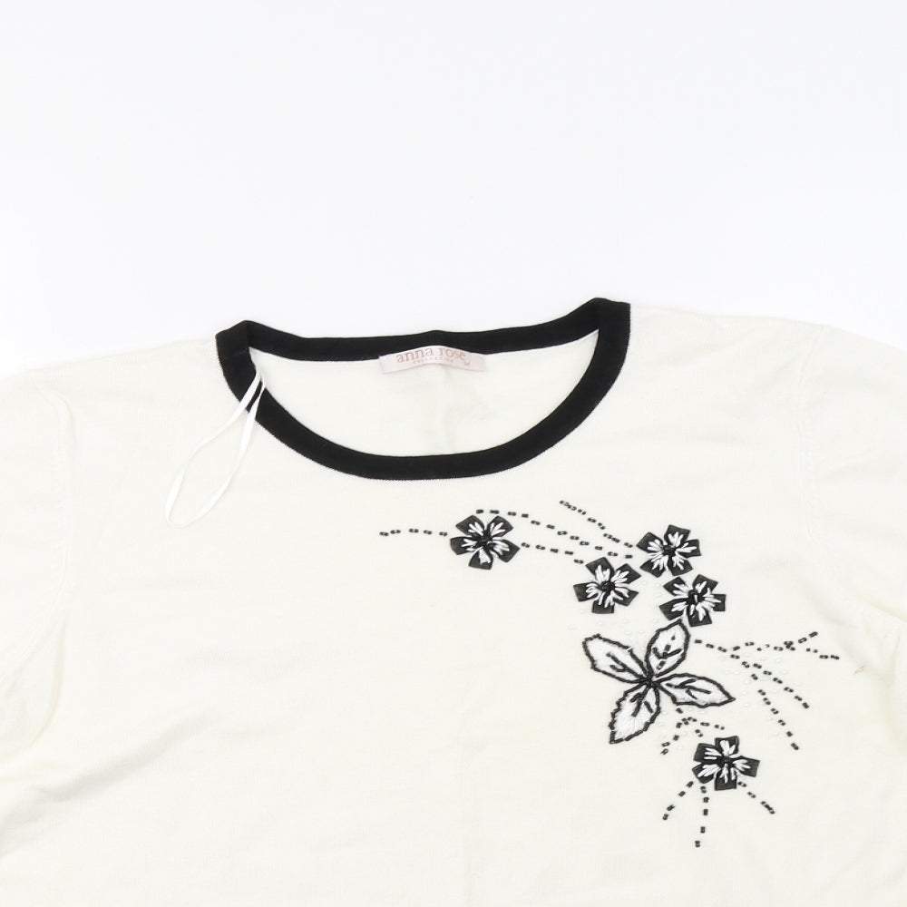 anna rose Womens White   Pullover Sweatshirt Size M