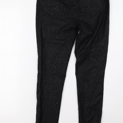Sainsburys Womens Black Animal Print Denim Skinny Jeans Size 10 L30 in