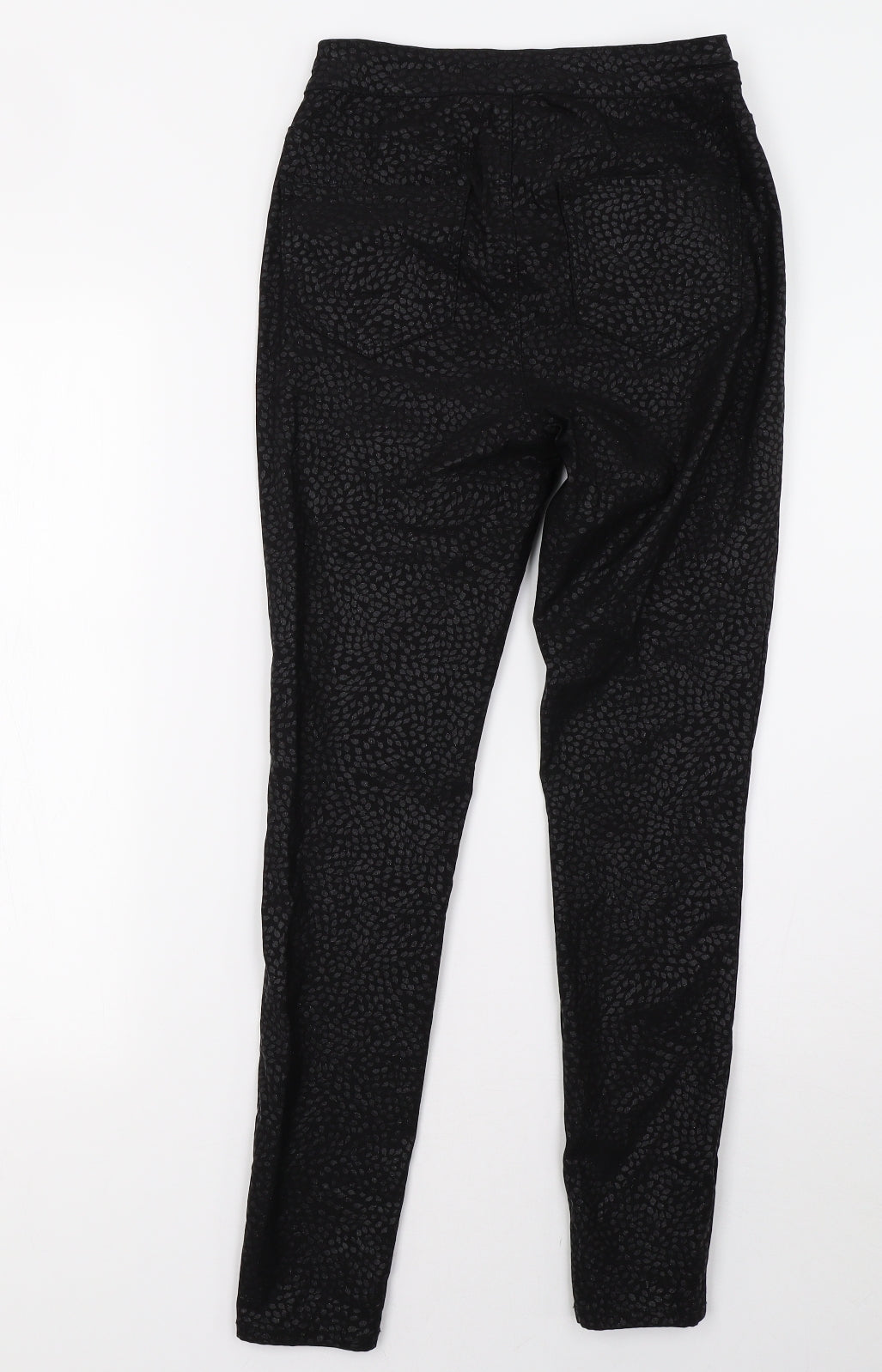 Sainsburys Womens Black Animal Print Denim Skinny Jeans Size 10 L30 in