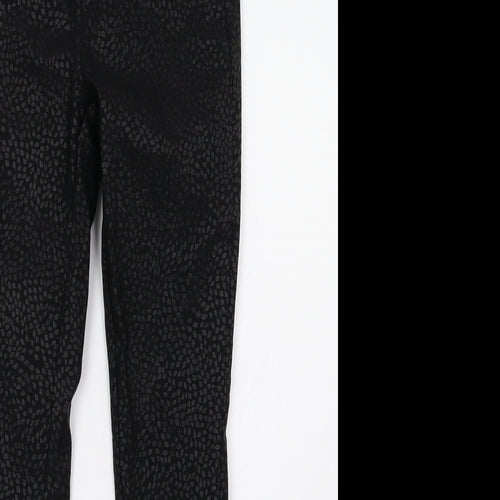 Sainsburys Womens Black Animal Print Denim Skinny Jeans Size 10 L30 in