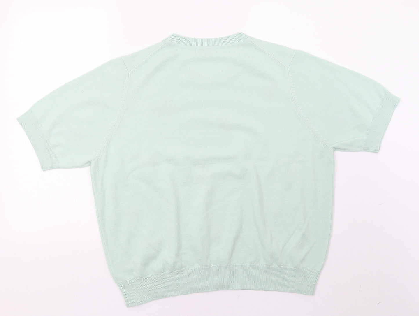 Marks and Spencer Womens Green Polka Dot Knit Pullover Sweatshirt Size 20