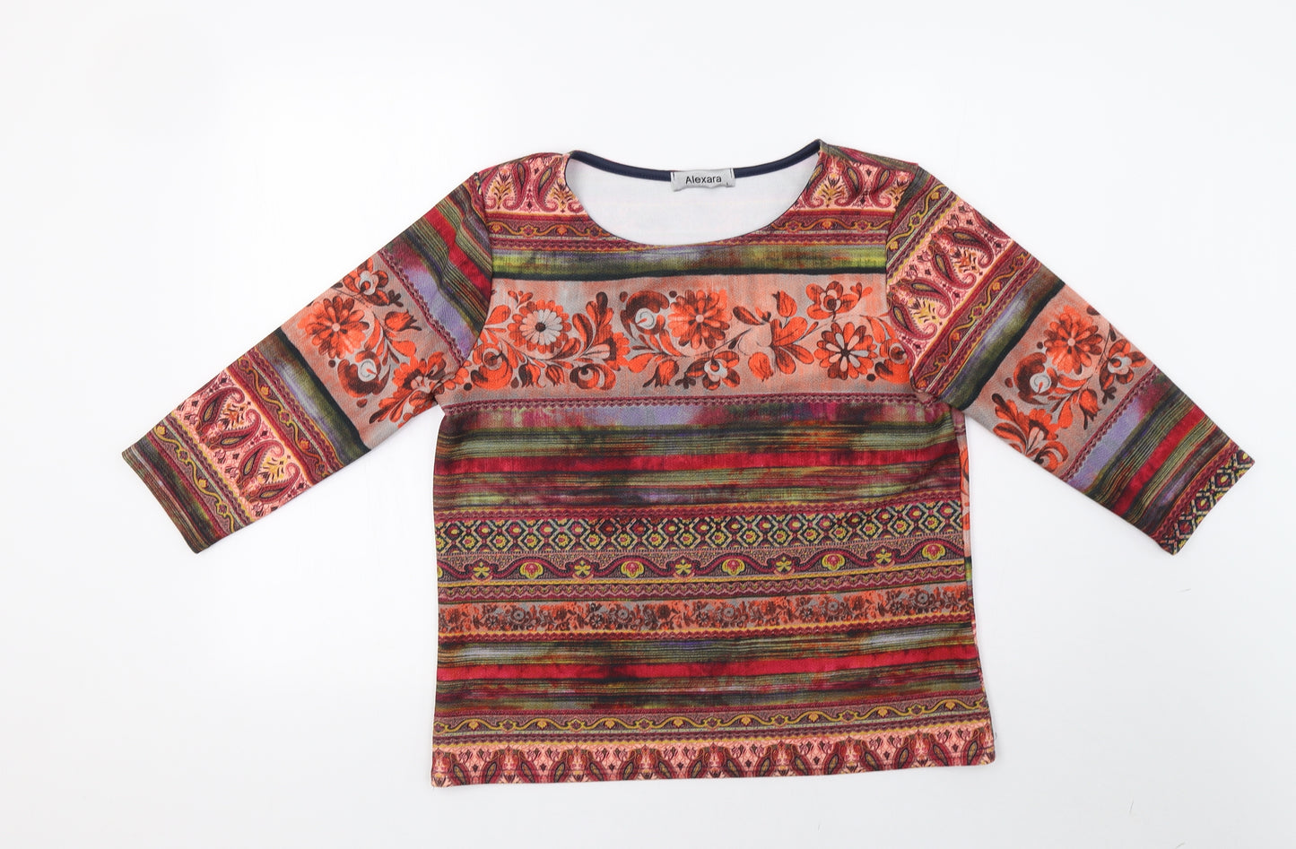 alexara Womens Orange Geometric  Pullover Sweatshirt Size L