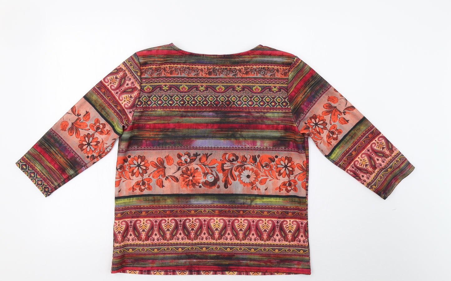 alexara Womens Orange Geometric  Pullover Sweatshirt Size L