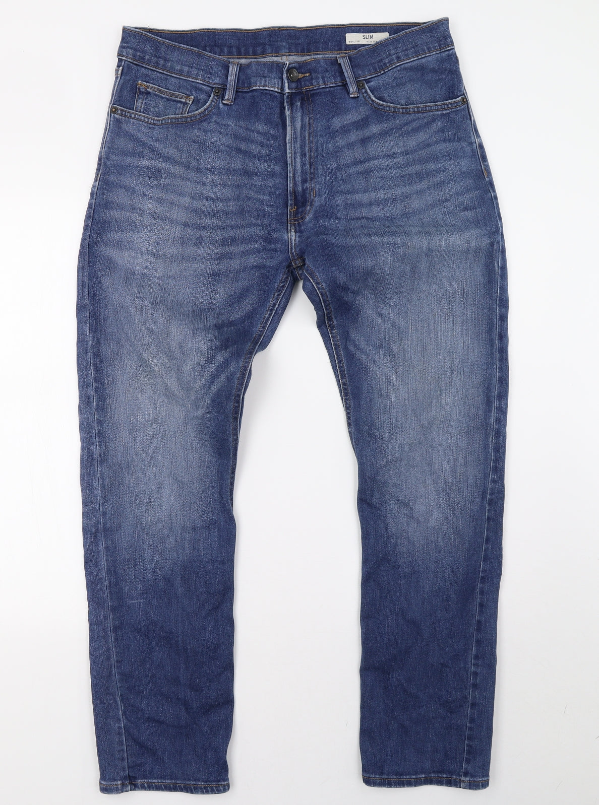 Marks and Spencer Mens Blue  Denim Straight Jeans Size 34 L31 in