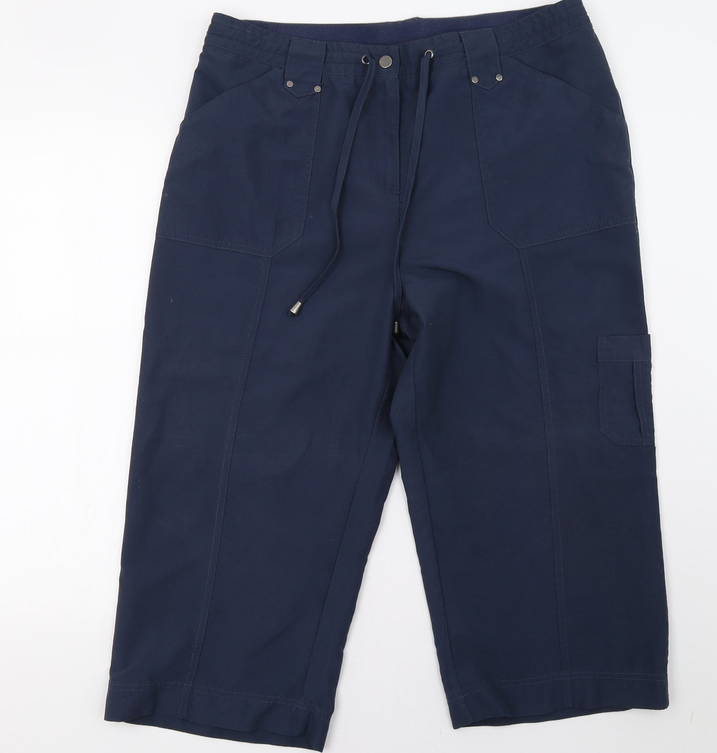 Cotton Traders Womens Blue   Cropped Trousers Size 18 L23 in