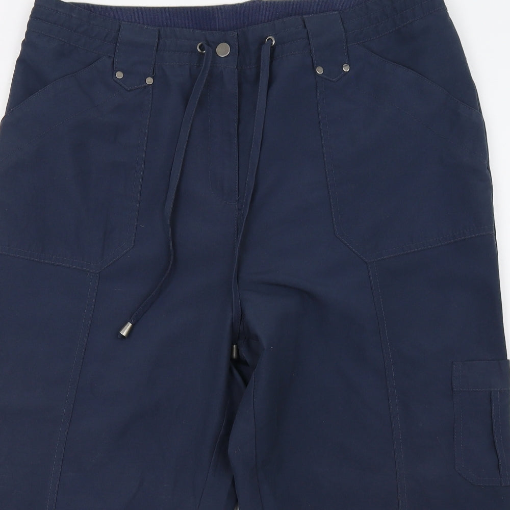 Cotton Traders Womens Blue   Cropped Trousers Size 18 L23 in