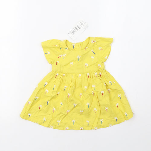 Marks and Spencer Girls Yellow Polka Dot  A-Line  Size 3-6 Months