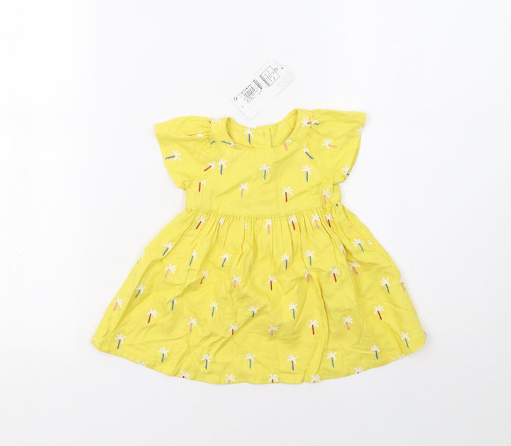 Marks and Spencer Girls Yellow Polka Dot  A-Line  Size 3-6 Months