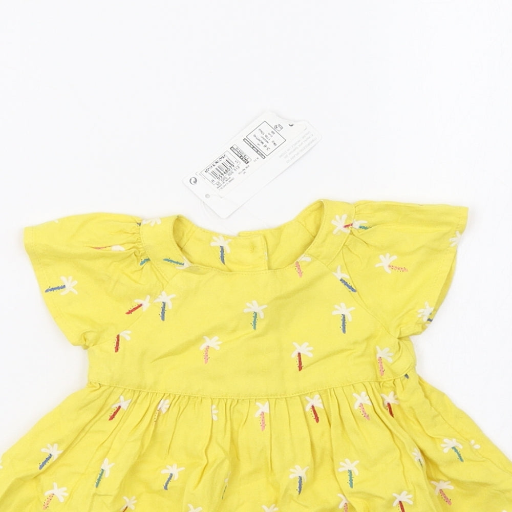 Marks and Spencer Girls Yellow Polka Dot  A-Line  Size 3-6 Months